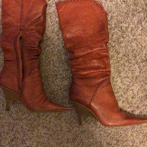 Genuine leather boots- Dark Orange